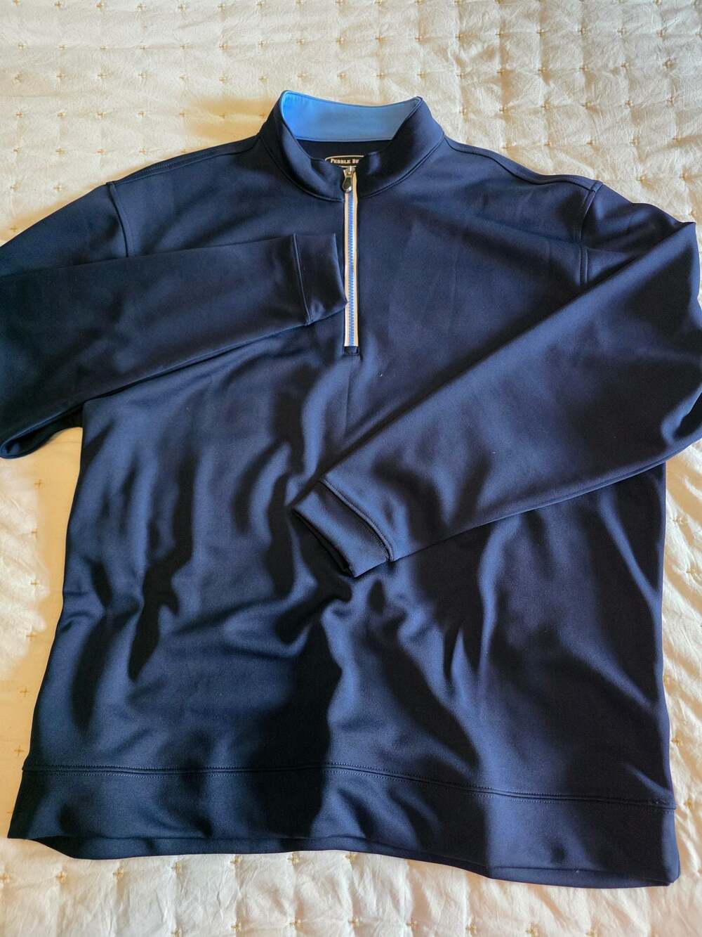 Pebble Beach Performance Men's Quarter-Zip Pullover Navy Blue